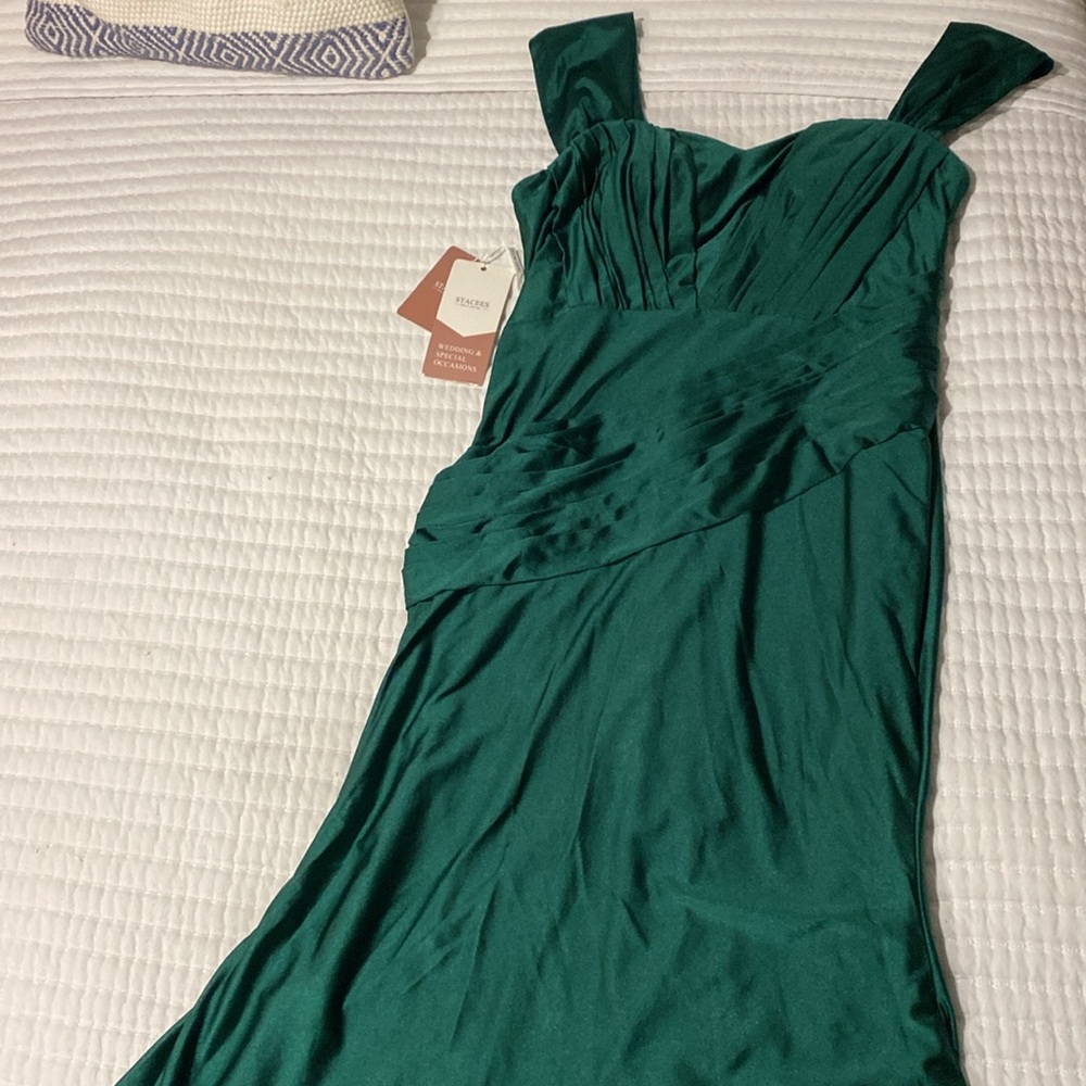 Stacees Dark Green Size 8 Formal Gown